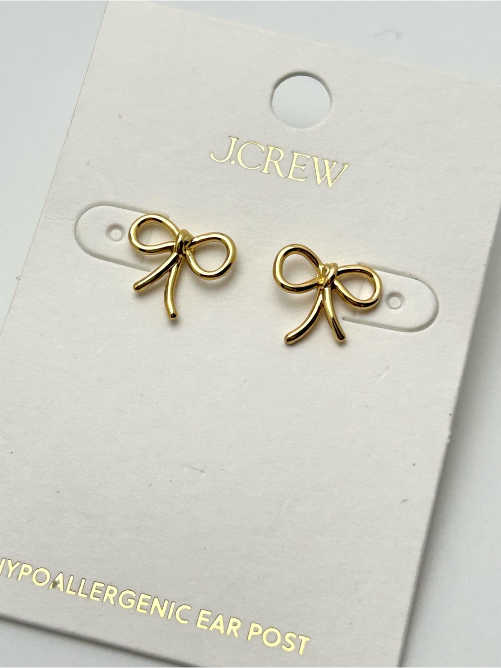 J. Crew Gold Bow Earrings NWT